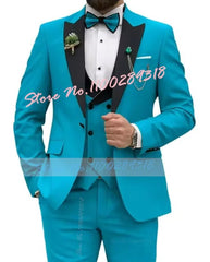 Beige Business Men Suits Costume Homme Slim Fit 3 Piece Double Breasted Suit Men Wedding Prom Party Business(Blazer+Vest+Pants) - SHOWLU FASHION STORE
