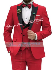 Beige Business Men Suits Costume Homme Slim Fit 3 Piece Double Breasted Suit Men Wedding Prom Party Business(Blazer+Vest+Pants) - SHOWLU FASHION STORE