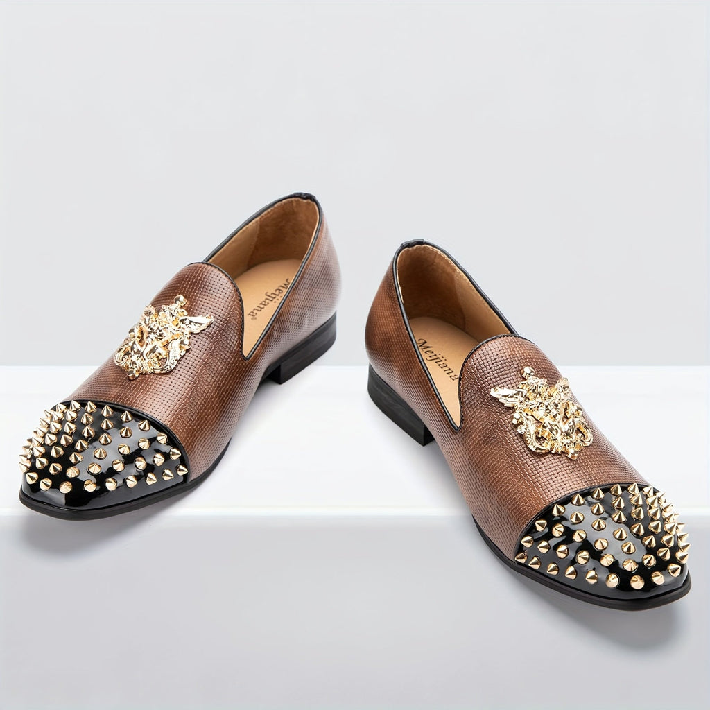 Lightweight men's slip-on loafers with round toes, solid color party shoes from SHOWLU FASHION STORE.