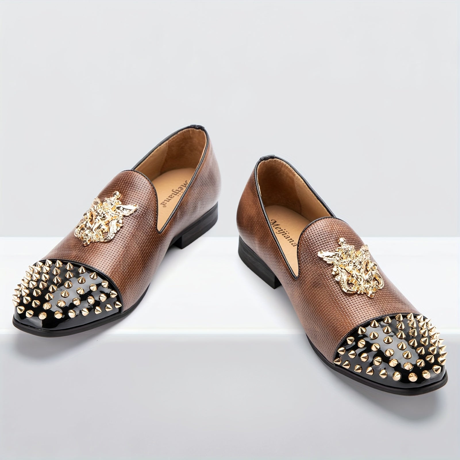 Lightweight men's slip-on loafers with round toes, solid color party shoes from SHOWLU FASHION STORE.