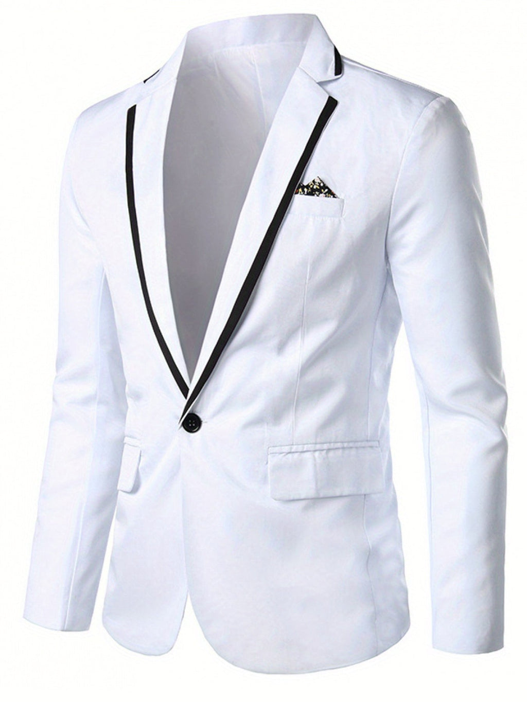 Men's solid color casual lapel jacket by SHOWLU FASHION STORE, polyester outerwear, shown in a sleek, modern design.