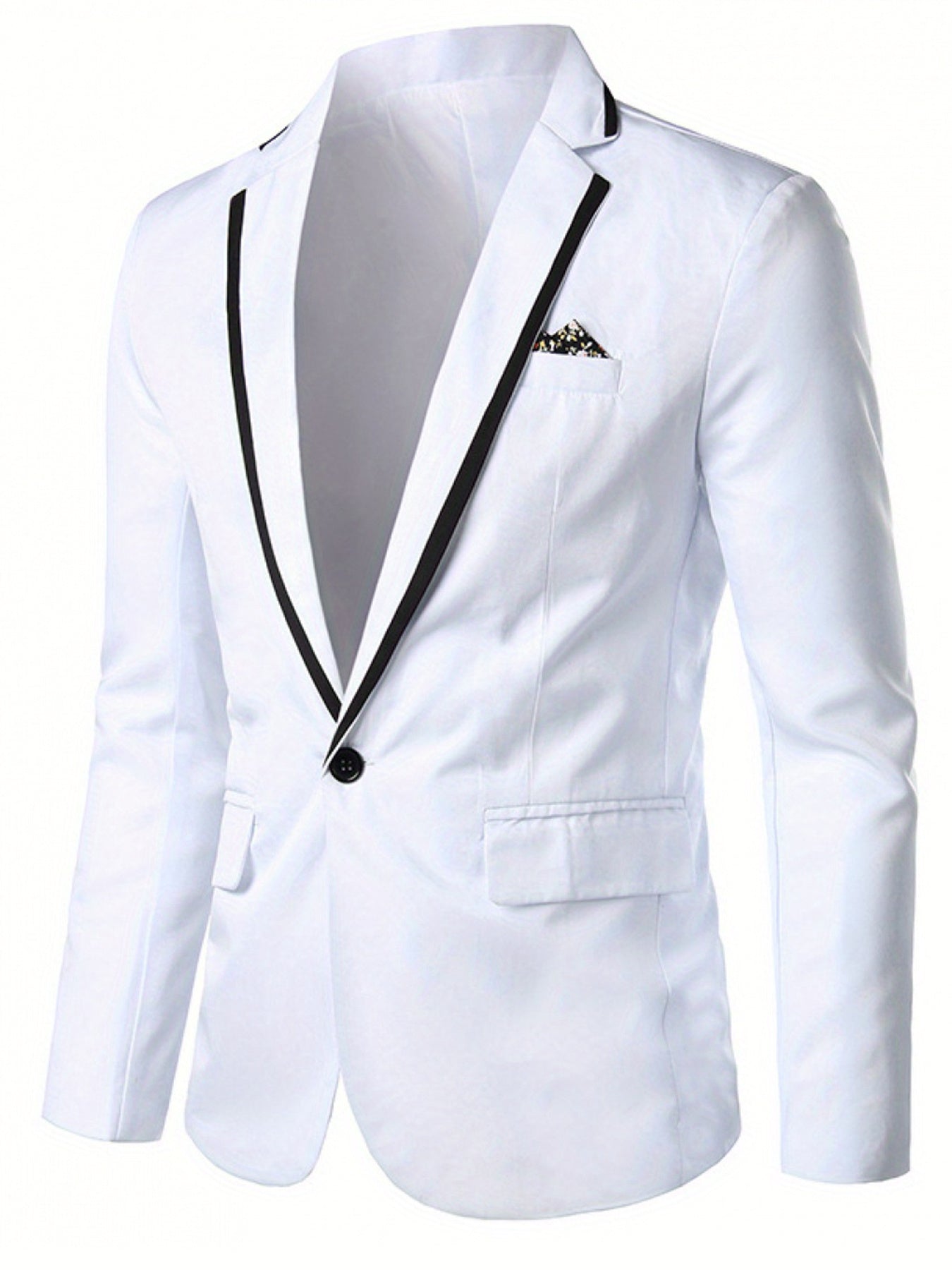 Men's solid color casual lapel jacket by SHOWLU FASHION STORE, polyester outerwear, shown in a sleek, modern design.