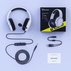 BINNUNE BG02 Gaming Headset with Mic for Xbox Series X|S Xbox One PS4 PS5 PC Switch, Wired Gamer Headphones - SHOWLU FASHION STORE