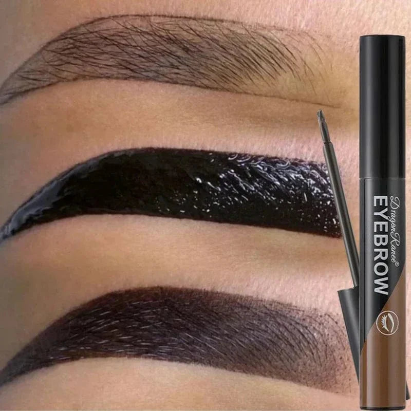Black-brown Showlu Waterproof Peel-off Eyebrow Gel Tint for long-lasting, natural-looking brow tattoo and eyebrow enhancement.