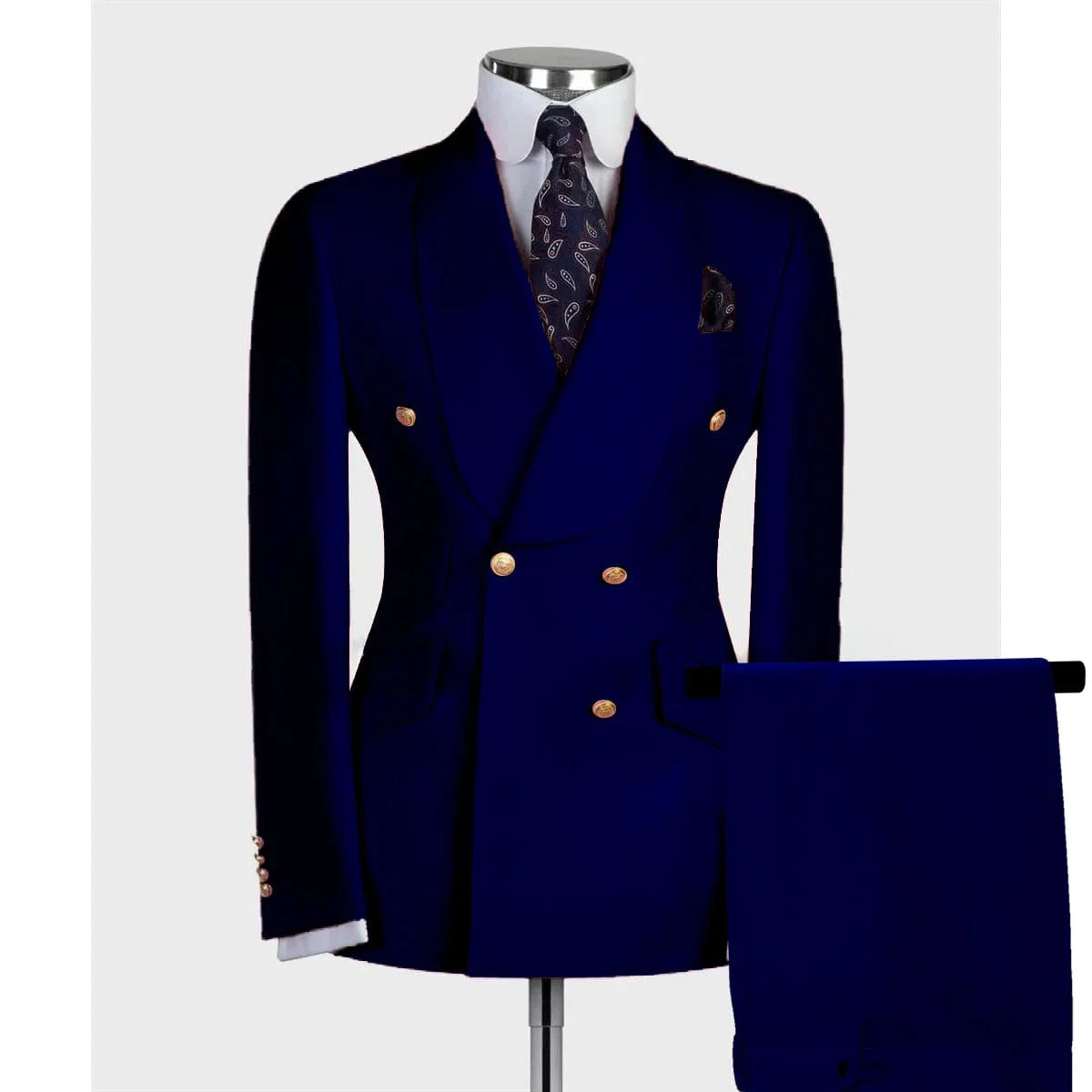 Men's beige double-breasted wedding suit by SHOWLU FASHION STORE, includes blazer and matching pants, stylish smart casual outfit.