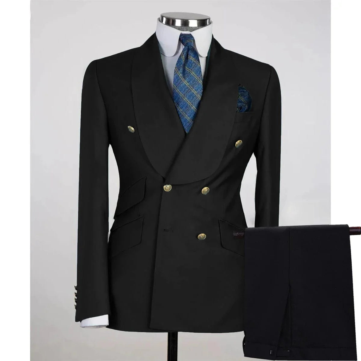 Beige men's 2-piece double-breasted wedding suit by SHOWLU FASHION STORE, featuring a blazer and matching pants for smart casual occasions.