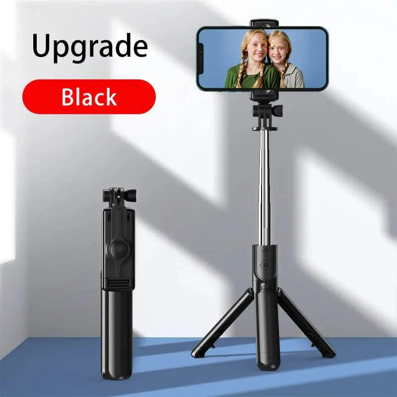 Samiyoe Bluetooth selfie stick tripod with extendable monopod, remote shutter, compatible with iPhone, Samsung, Xiaomi smartphones.