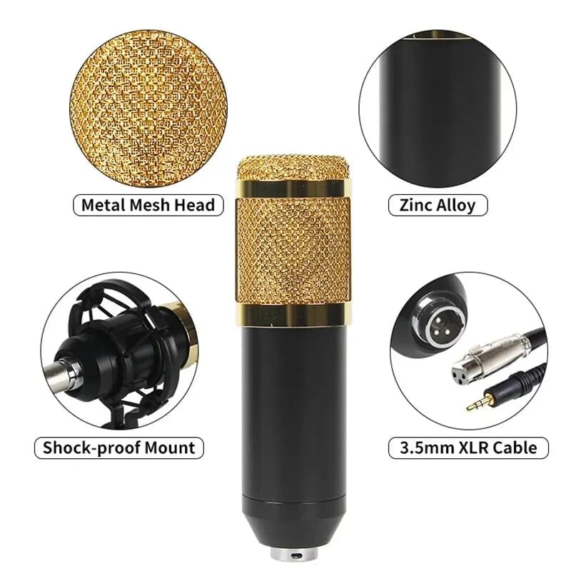 BM800 V8 Sound Card Set Professional Audio Condenser Mic Studio Singing Microphone for Karaoke Podcast Recording Live Streaming - SHOWLU FASHION STORE