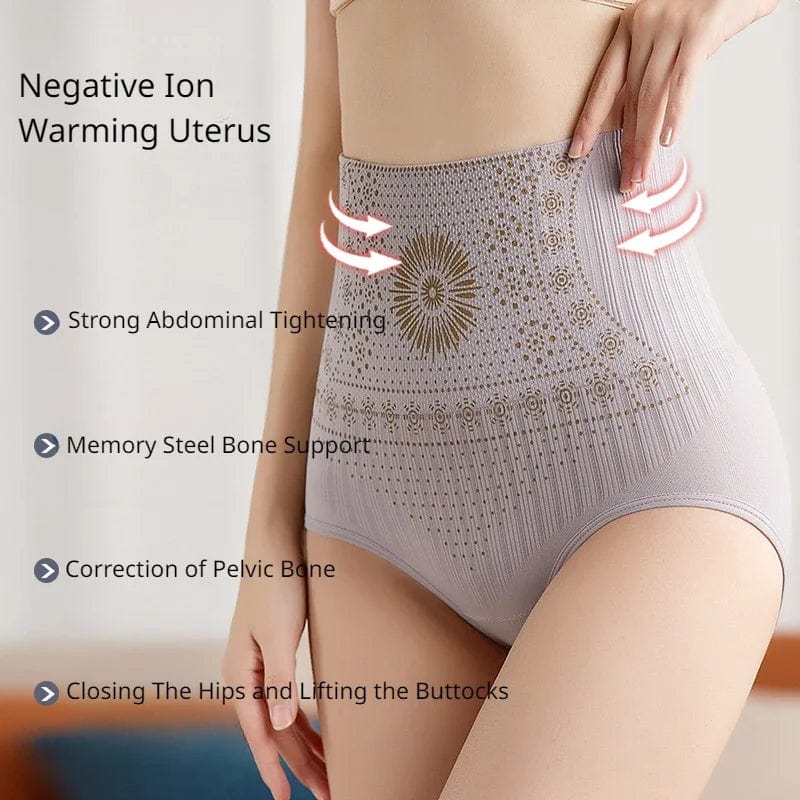 Showlu high waist body shaper panties with slimming and butt lifting design, worn as sexy lingerie for body shaping and support.