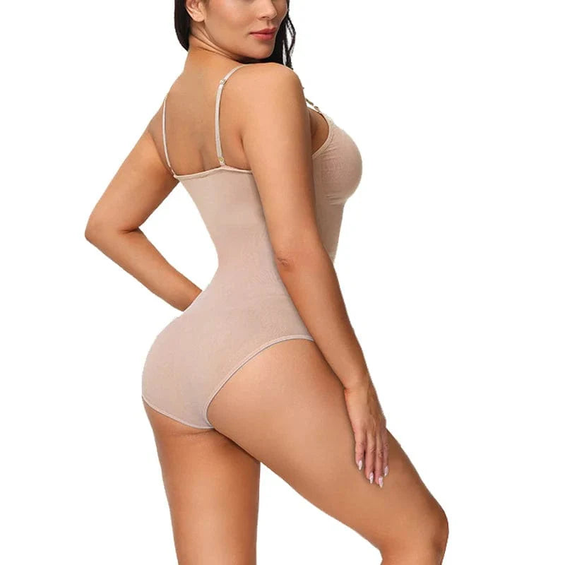 Showlu Women's full body shapewear bodysuit with tummy control, butt lifting, and thigh slimming for a smooth, contoured silhouette.