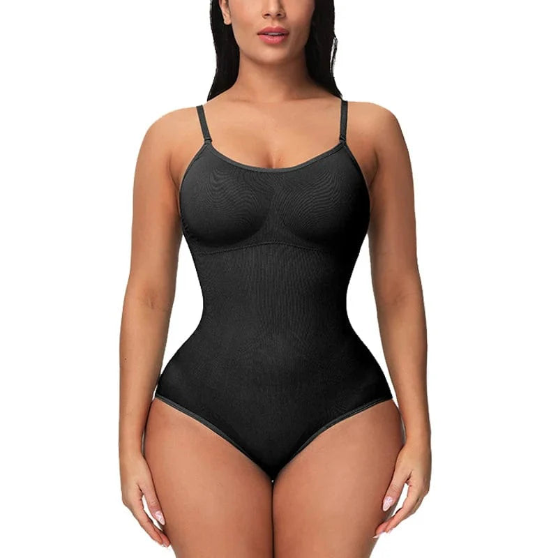 Showlu Women's full body shapewear bodysuit with tummy control, butt lifter, thigh slimming, and push-up design for a sleek silhouette.