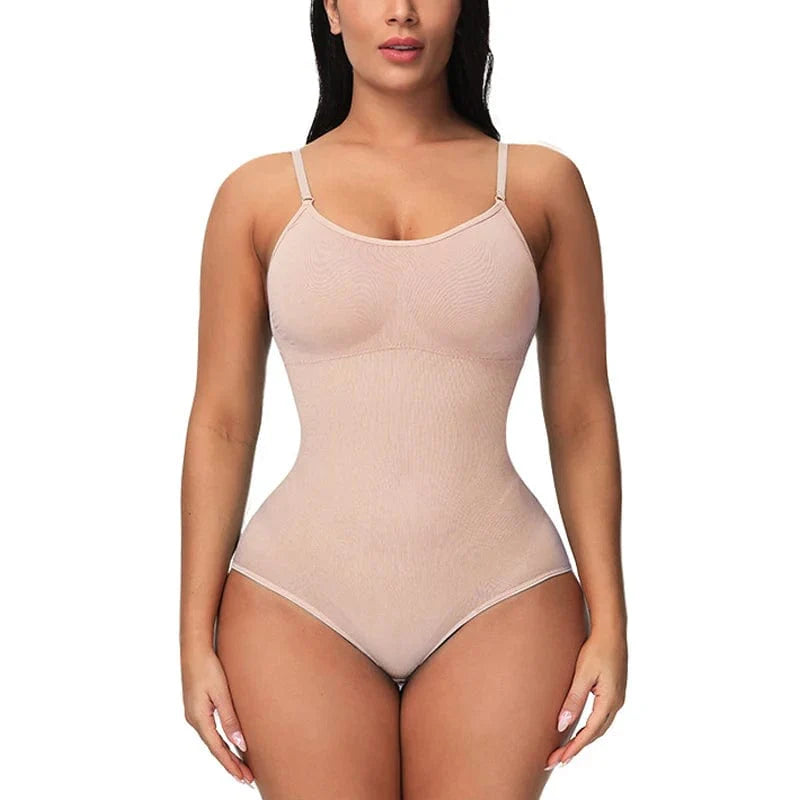 Showlu Women's full body shapewear bodysuit with tummy control, butt lifting, and slimming design for a smooth silhouette.