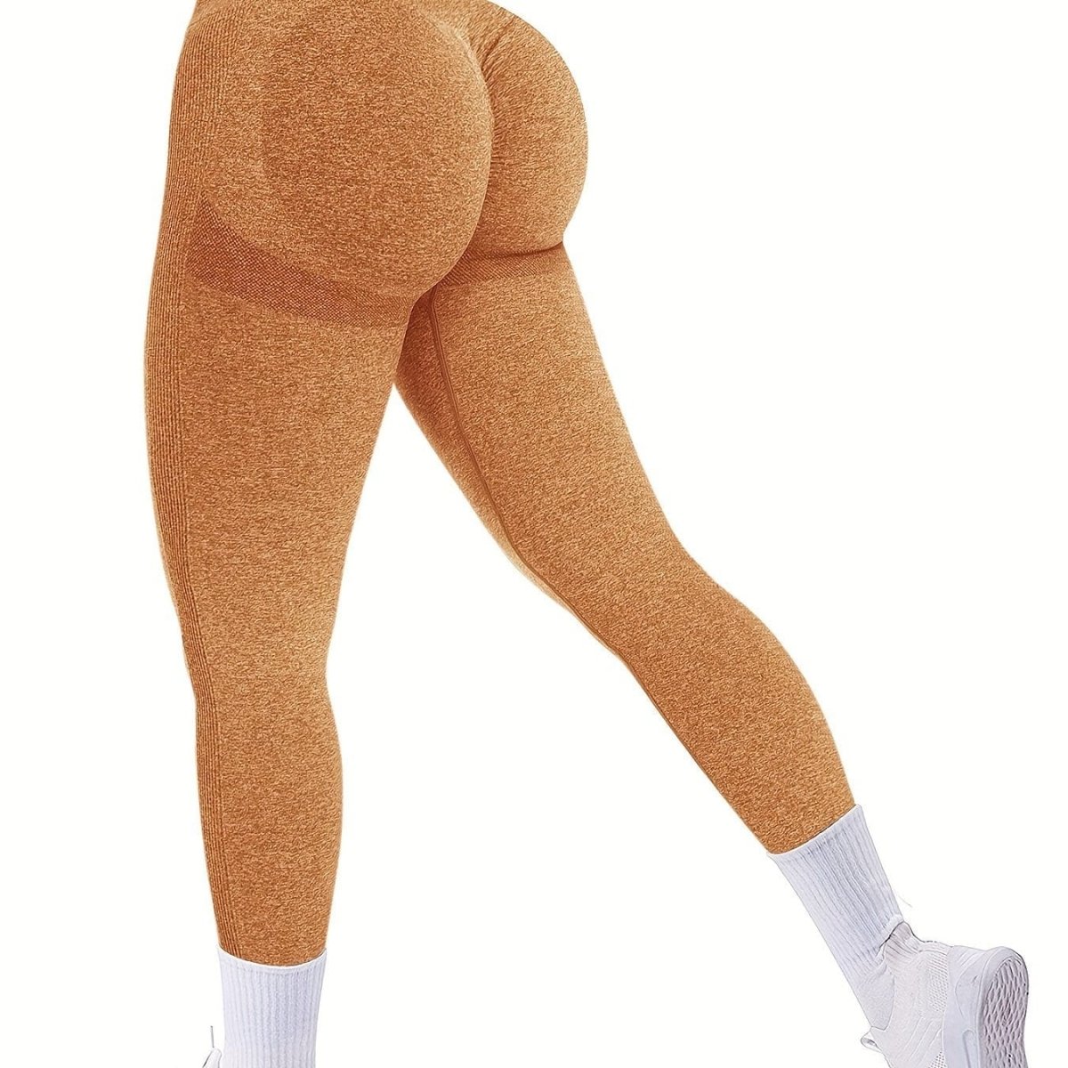 Showlu seamless high-waisted butt-lifting leggings made of nylon spandex, designed for sculpted support and all-season comfort.