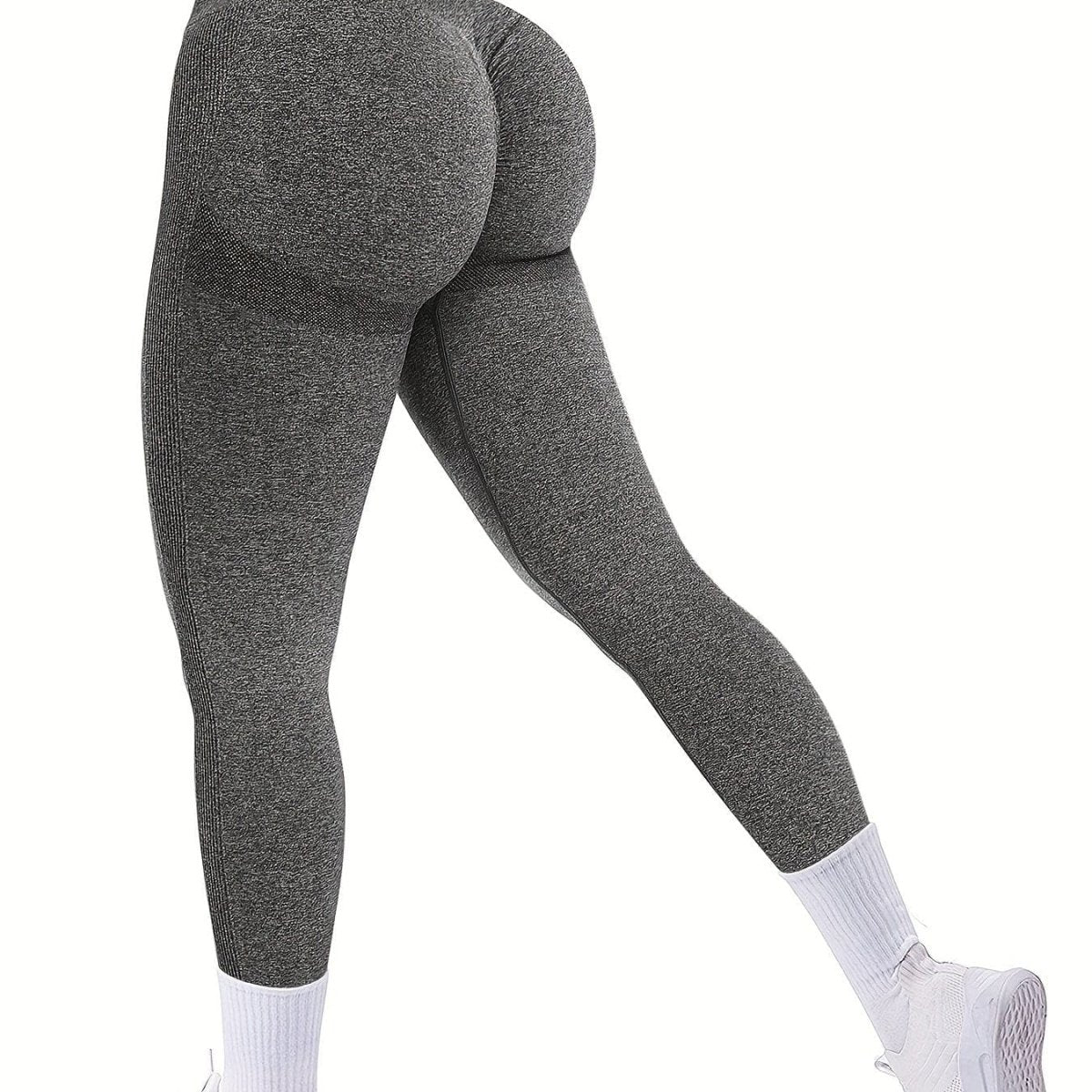 Showlu Seamless High-Waisted Butt-Lifting Leggings in black, made of nylon spandex, featuring a sculpted fit and comfortable design.