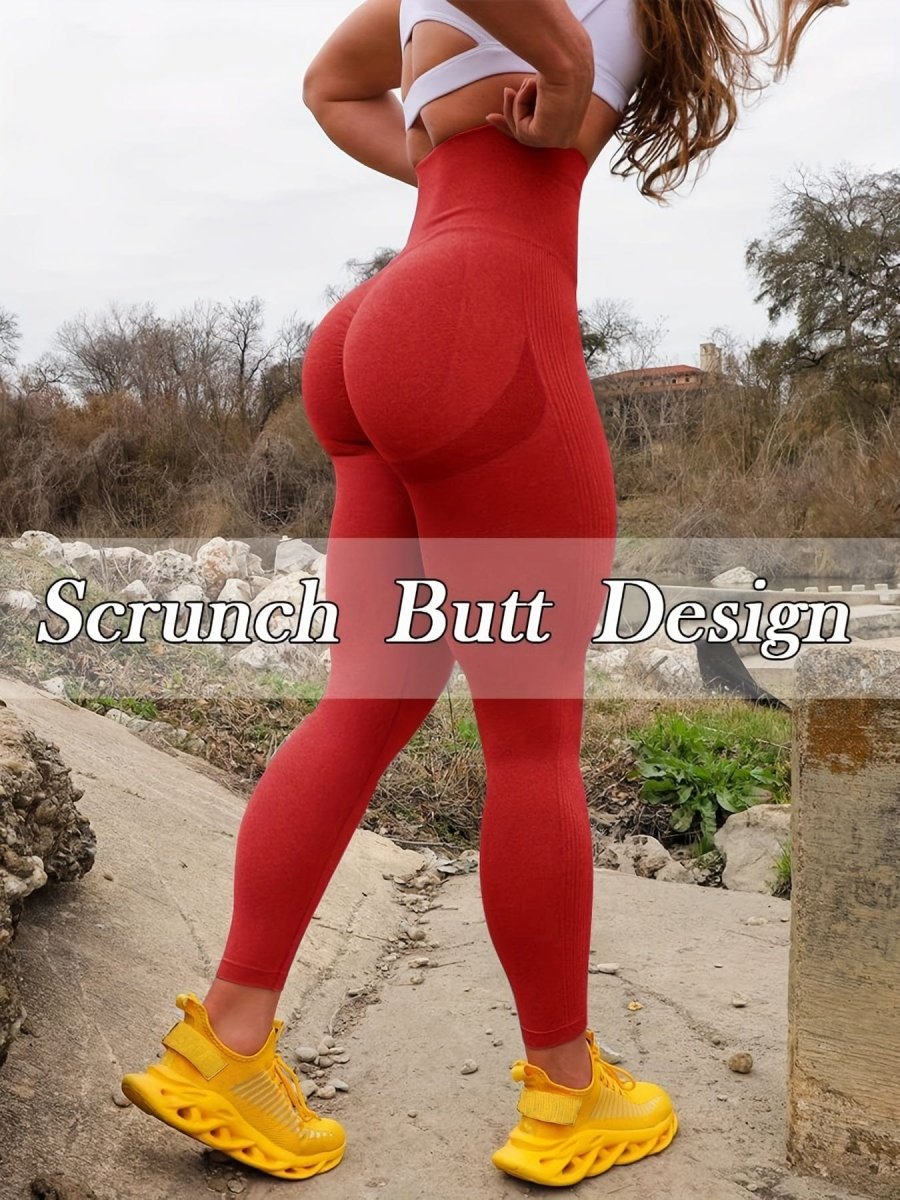 Showlu seamless high-waisted butt-lifting leggings made of nylon spandex, featuring a sculpted fit and comfortable all-season design.