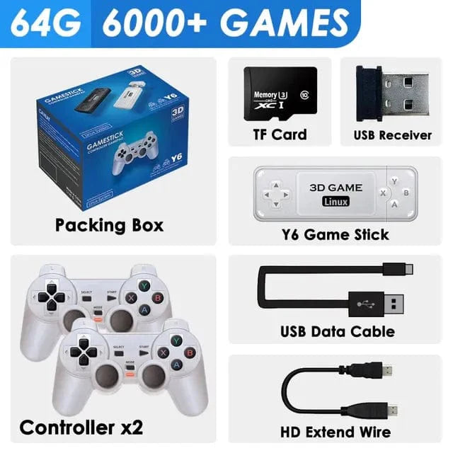 BOYHOM Y6 Retro Game Console with 4K HDMI output, dual handles, portable design, supports GBA games, low latency TV game stick