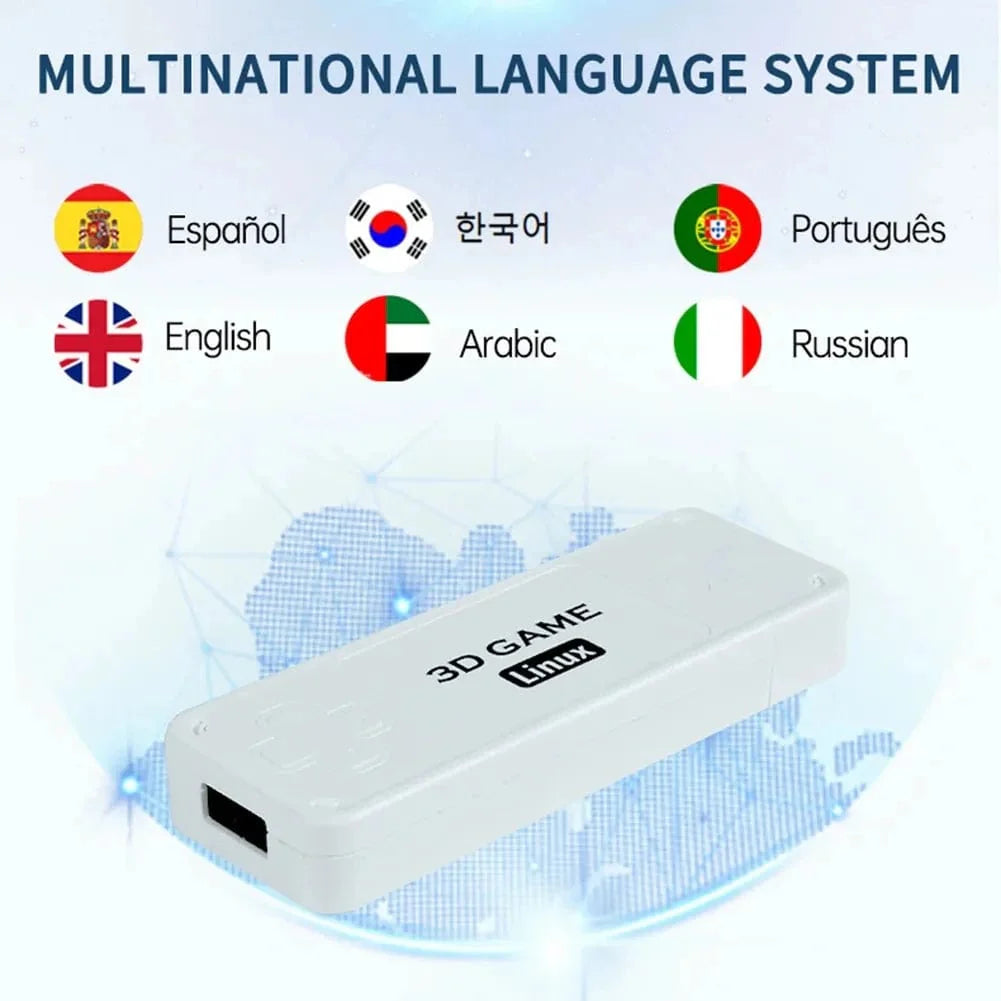 BoyHOM Y6 Retro Game Console with 4K HDMI output, dual handles, portable design, and low latency for home gaming sessions.