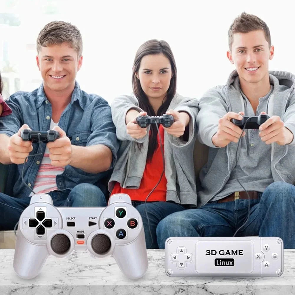 BoyHOM Y6 Retro Game Console with 4K HDMI output, dual handles, portable design, perfect for GBA-style gaming and home entertainment.