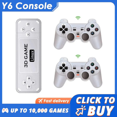 BOYHOM Y6 Retro Game Console – 4K HDMI GD10 TV Stick with Dual Handles