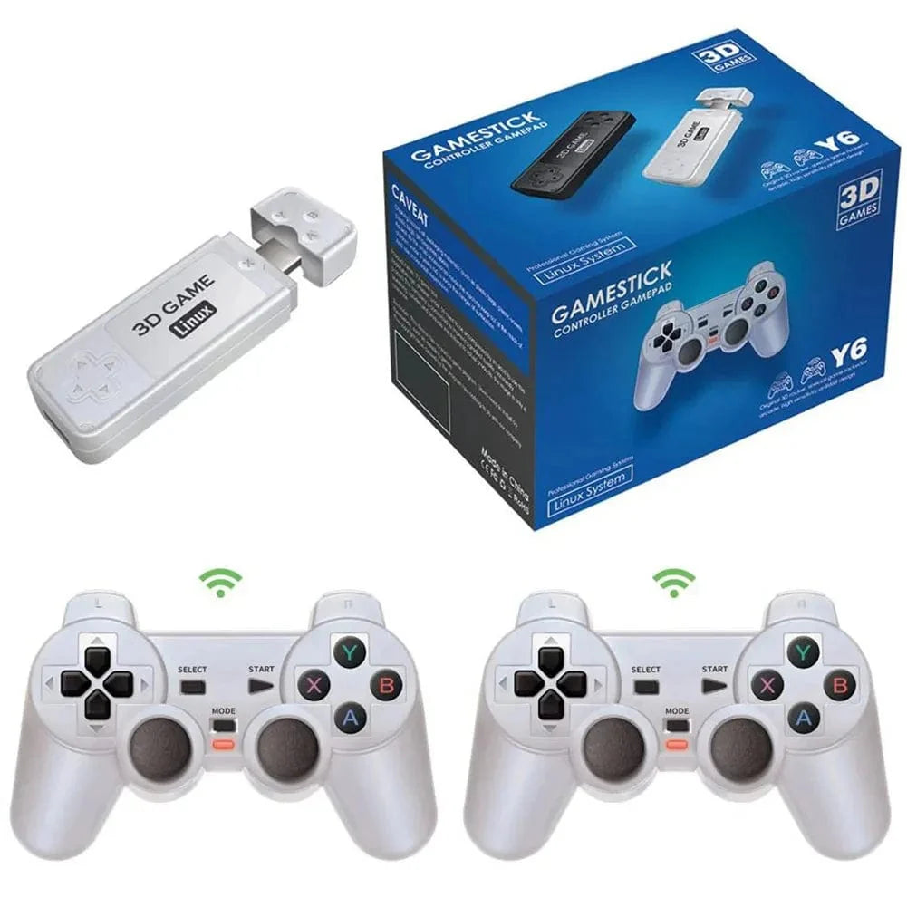 BoyHOM Y6 Retro Game Console with 4K HDMI output, dual handles, portable design, compatible with GBA, low latency TV game stick