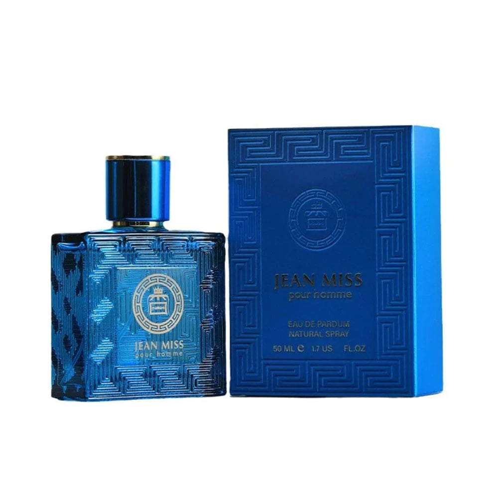 SHOWLU FASHION STORE Jean Miss Eau De Parfum for Men, 50ml floral cologne bottle with sleek design and long-lasting scent