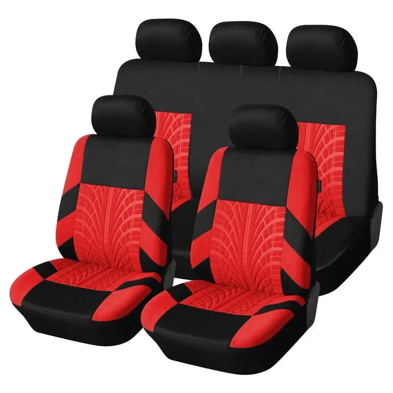 Showlu Fashion Store AUTOYOUTH universal car seat covers set with 3D tire track design, embroidered brand logo, for various car models