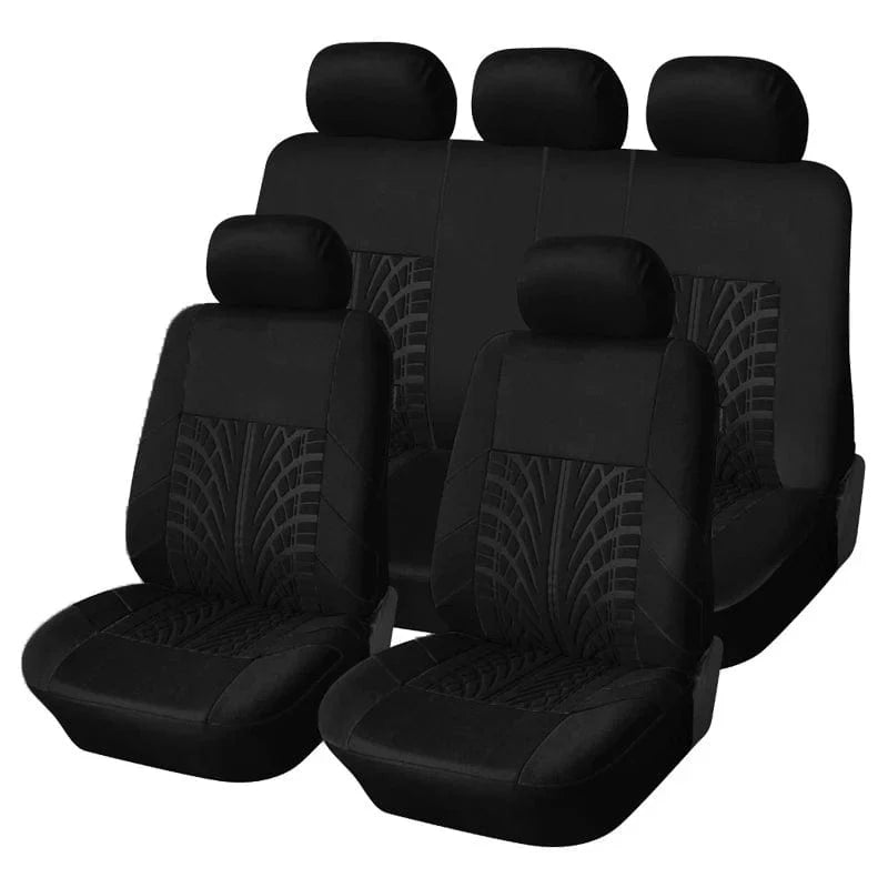 Showlu Fashion AUTOYOUTH universal car seat covers set with 3D tire track design, includes 9 polyester covers for various car models