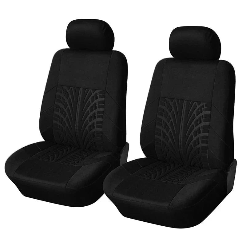 Showlu Fashion AUTOYOUTH universal car seat covers set with 3D tire track design, embroidered brand logo, and car organizer accessories.