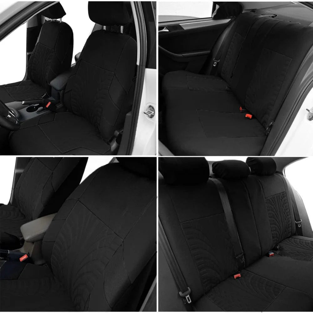 Showlu Fashion Store AUTOYOUTH universal car seat covers set with 3D tire track design, includes 9 polyester covers for various car models