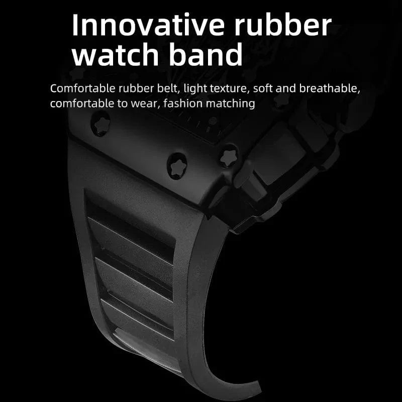 OLEVS men's quartz wristwatch with luminous dial, silicone strap, barrel design, waterproof, perfect for sports and casual wear