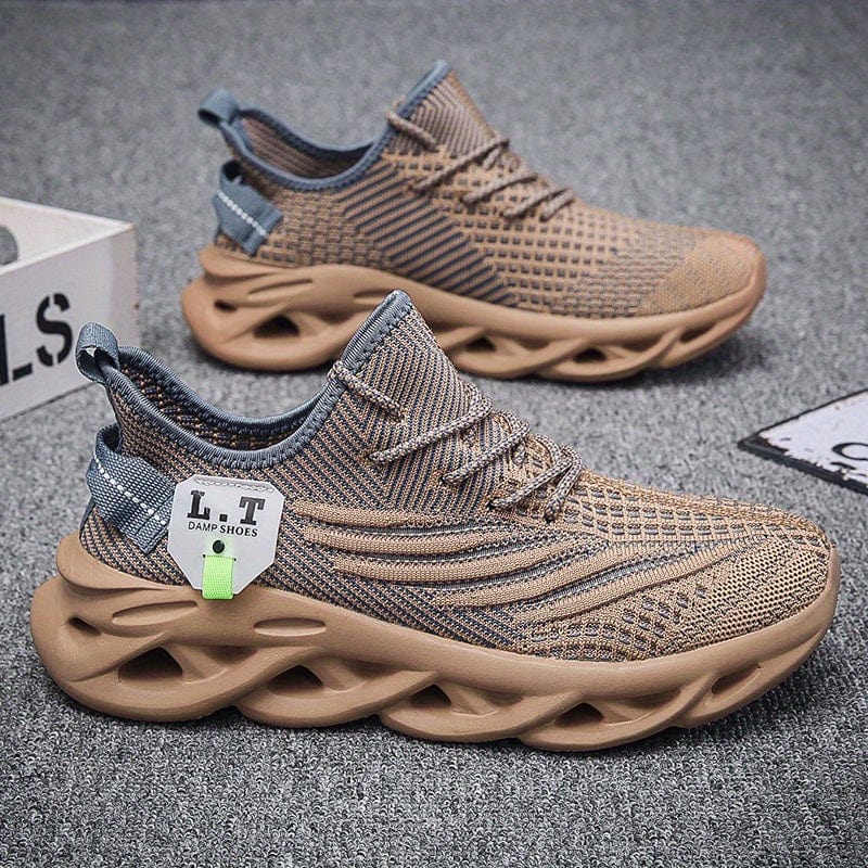 Showlu Men's Blade Sneakers with breathable mesh uppers, lightweight design, and non-slip soles for running, walking, and training.