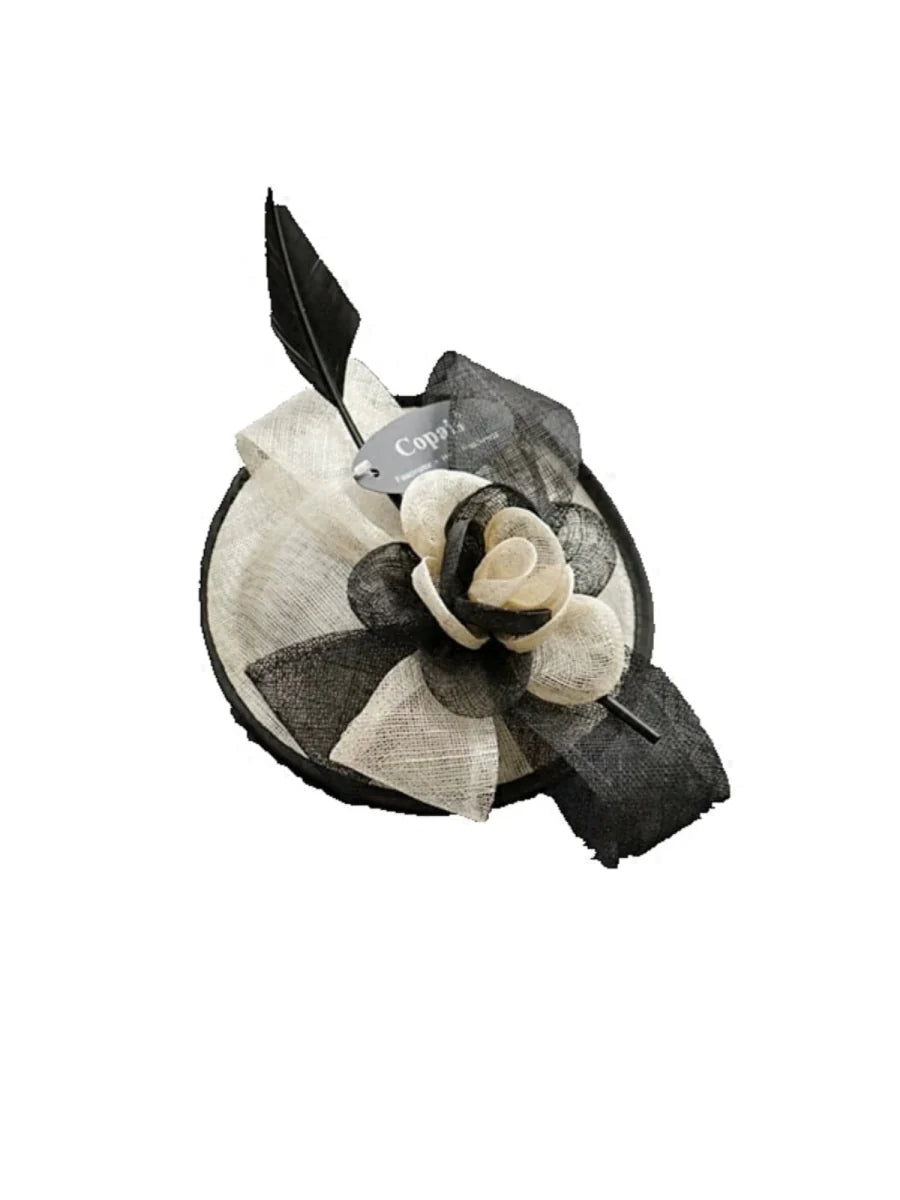 Showlu British Noble Retro Veil Headdress with side clip, vintage style Billycock hat for elegant fashion or costume wear.