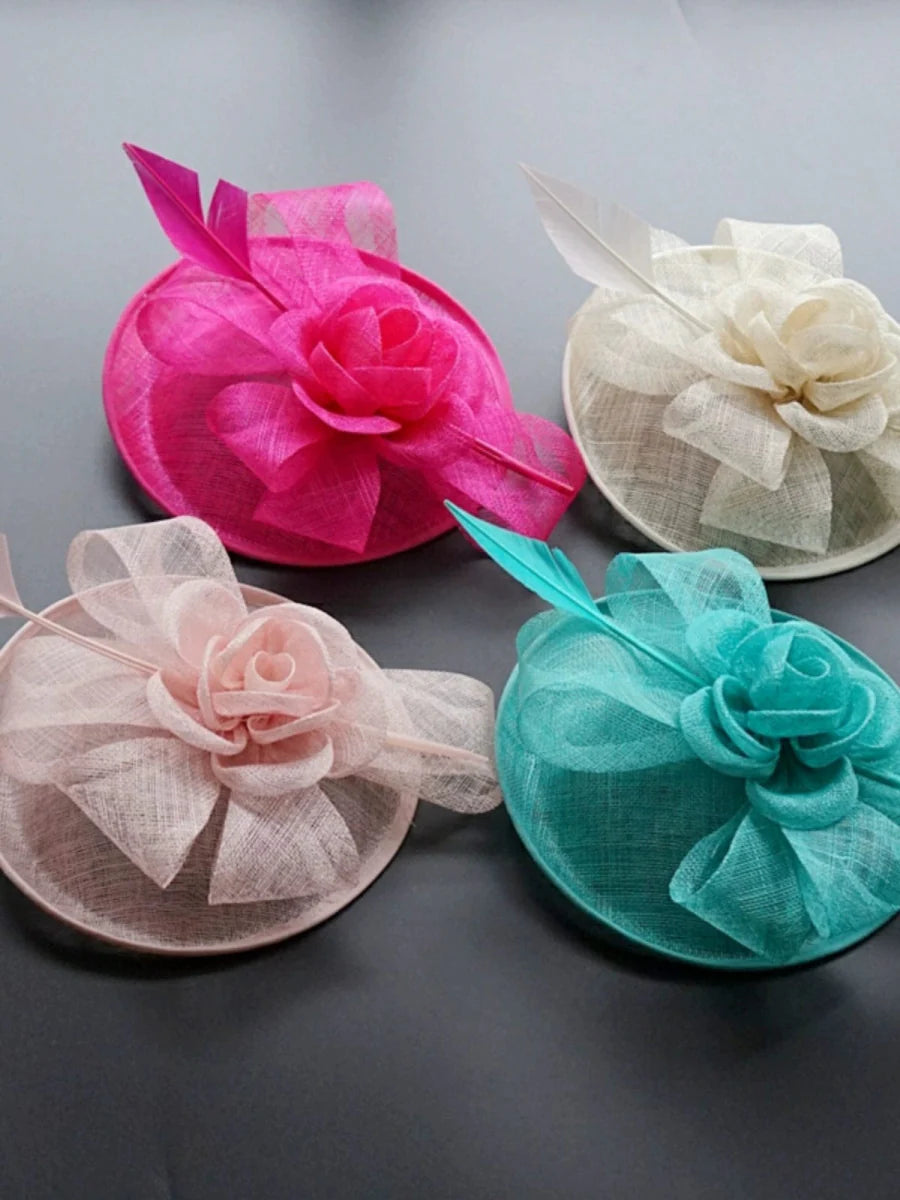 Showlu British Noble Retro Veil Headdress with side clip, vintage-inspired fashion accessory featuring a classic Billycock style.