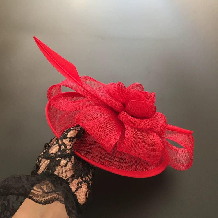 Showlu British Noble Retro Veil Headdress with side clip, vintage style Billycock hat for fashionable socialite looks.