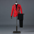 Men's British court suit by Showlu Fashion with sequined diamond embroidery, stylish formal wear for weddings or special occasions.