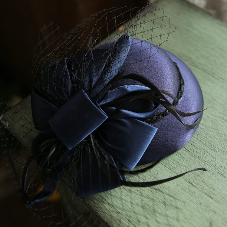 Showlu Fashion British style women's wedding Billycock hat with bowknot, perfect for socialite or dinner party attire.