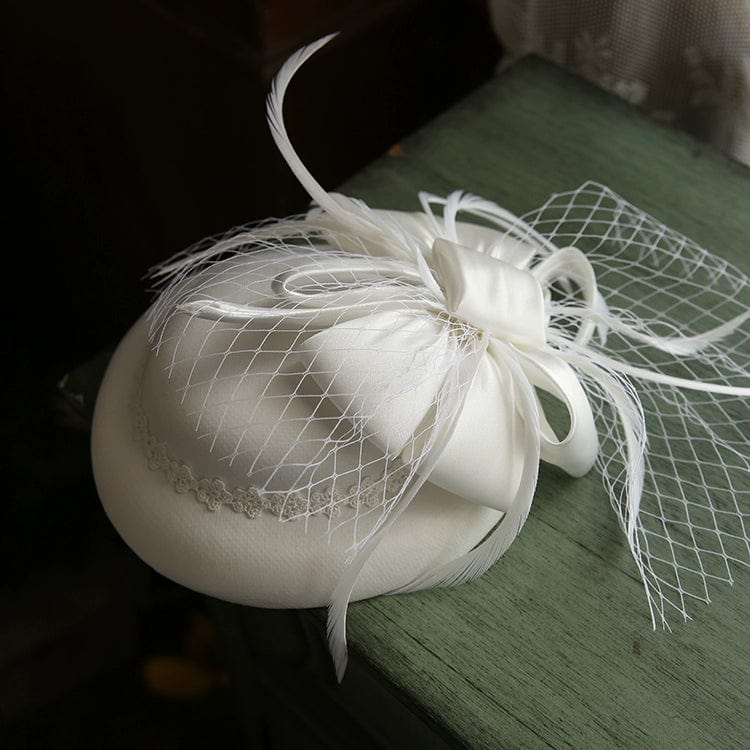British style women's wedding Billycock hat with a bowknot, designed for socialite and dinner party occasions by Showlu Fashion.
