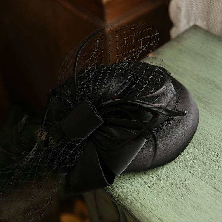 Showlu Fashion British style women's wedding Billycock hat with bowknot, perfect for socialite and formal dinner party outfits.