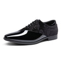 Bruno Marc men's patent velvet tuxedo shoes with lace-up design, formal Oxford style, ideal for elegant occasions