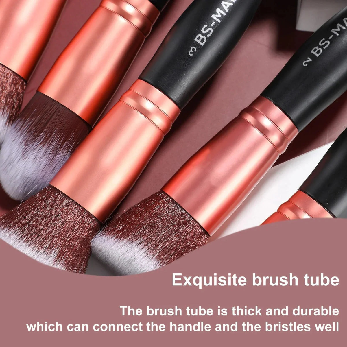 BS-MALL 16-piece makeup brush set with premium synthetic hair, stand-up design, ideal for professional or everyday makeup application.