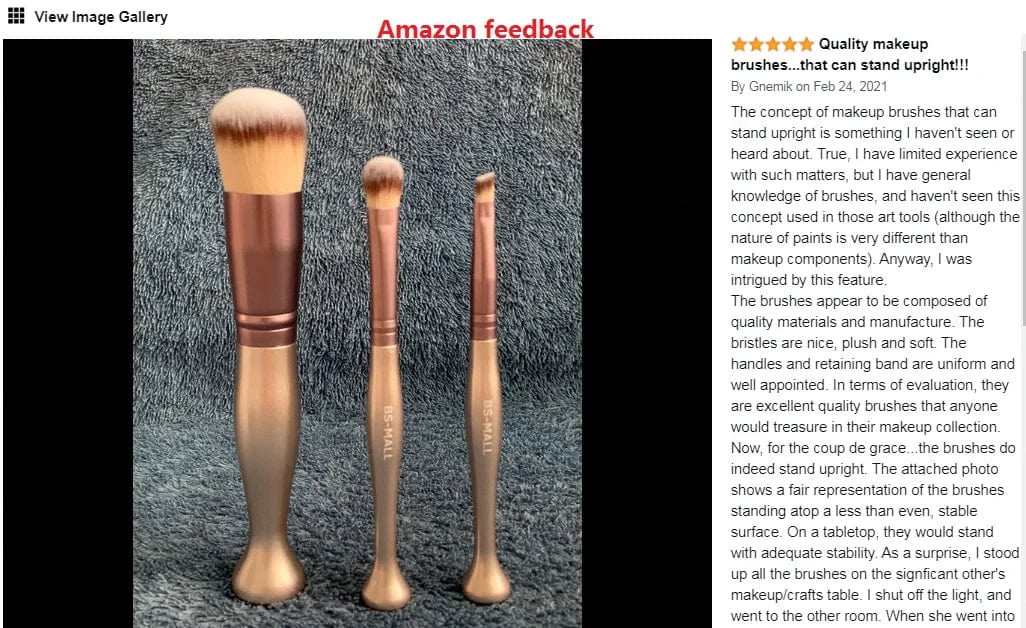 Pink BS-MALL 14-piece makeup brushes set with synthetic hair, sponge applicator, and brush cleaner, displayed standing upright.