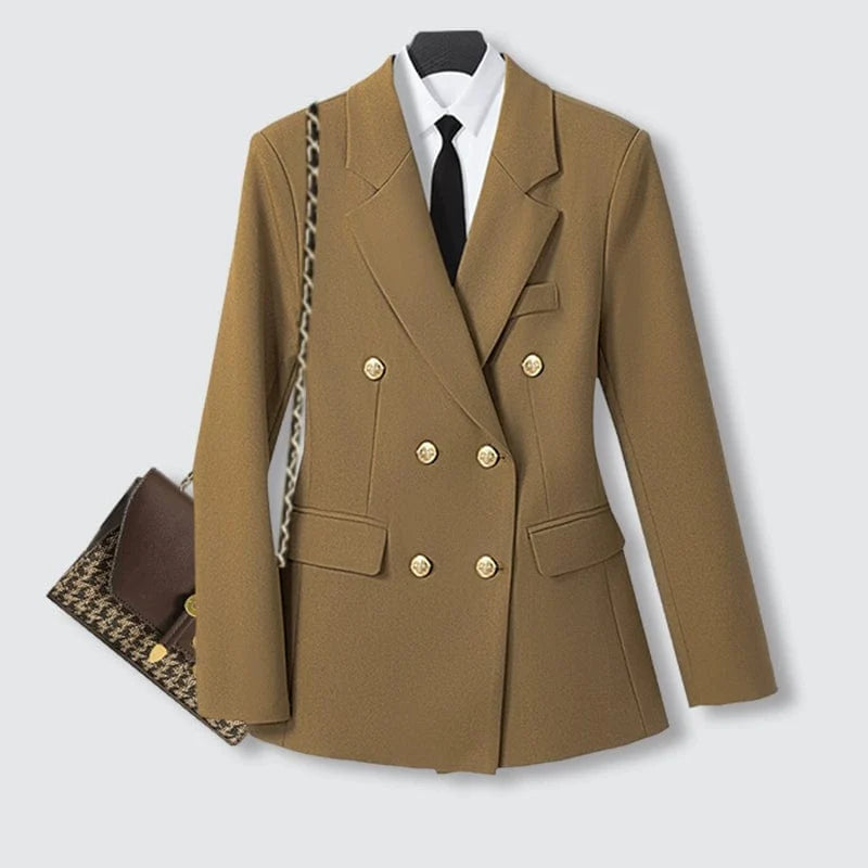 SHOWLU FASHION women's double-breasted business suit vest, mid-length, tailored workwear vest for a professional look.