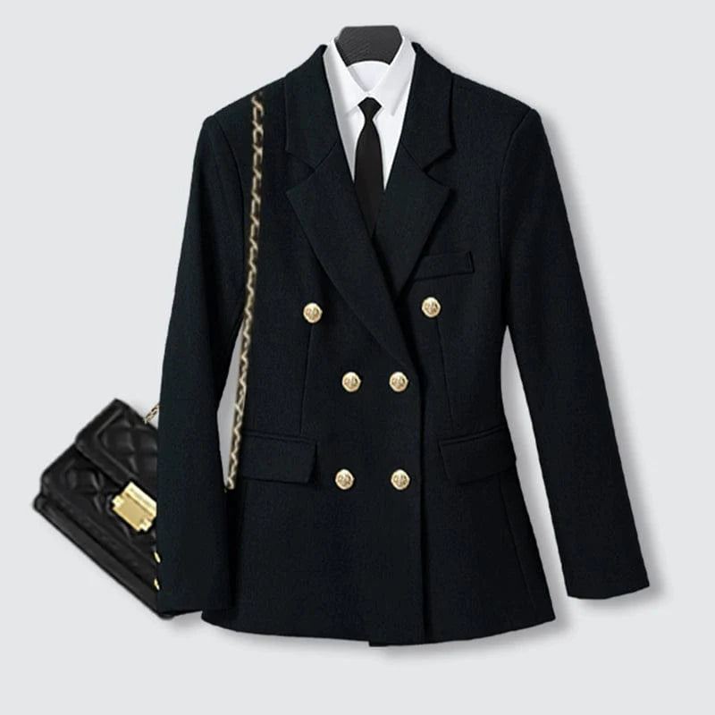 SHOWLU FASHION women's double-breasted business suit vest, mid-length, tailored workwear with a professional and stylish appearance.