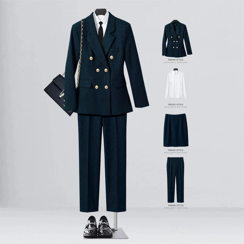 SHOWLU FASHION women's double-breasted business suit vest, mid-length, stylish workwear vest for professional attire.
