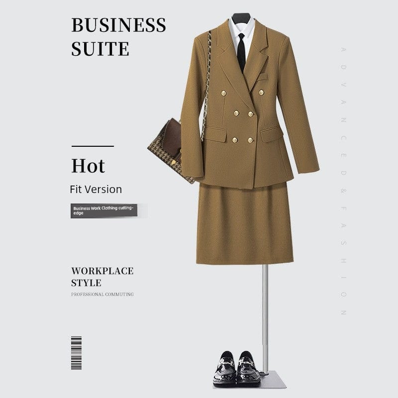 SHOWLU FASHION women's double-breasted business suit vest, mid-length, tailored workwear with a professional, elegant look.