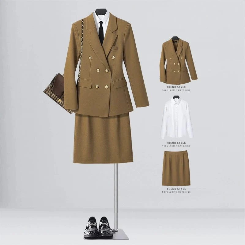 SHOWLU FASHION women's double-breasted business suit vest, mid-length, tailored workwear with a professional and stylish appearance.
