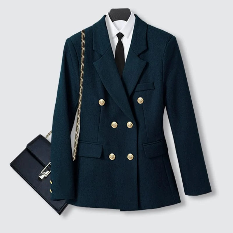 SHOWLU FASHION women's double-breasted business suit vest in mid-length, tailored workwear with a professional, elegant design.