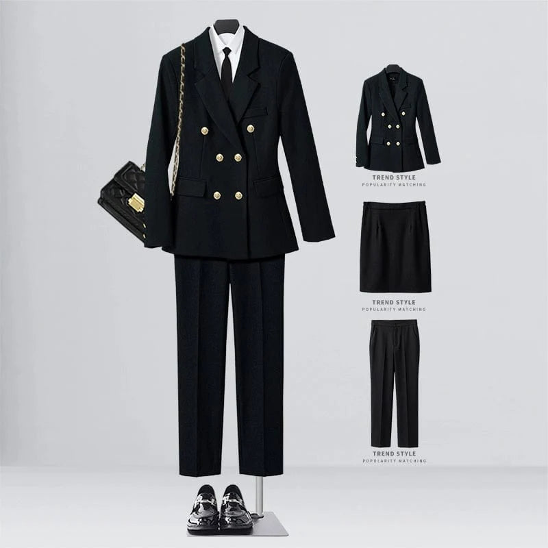 SHOWLU FASHION women's double-breasted business suit vest, mid-length, tailored workwear with a professional, elegant design.