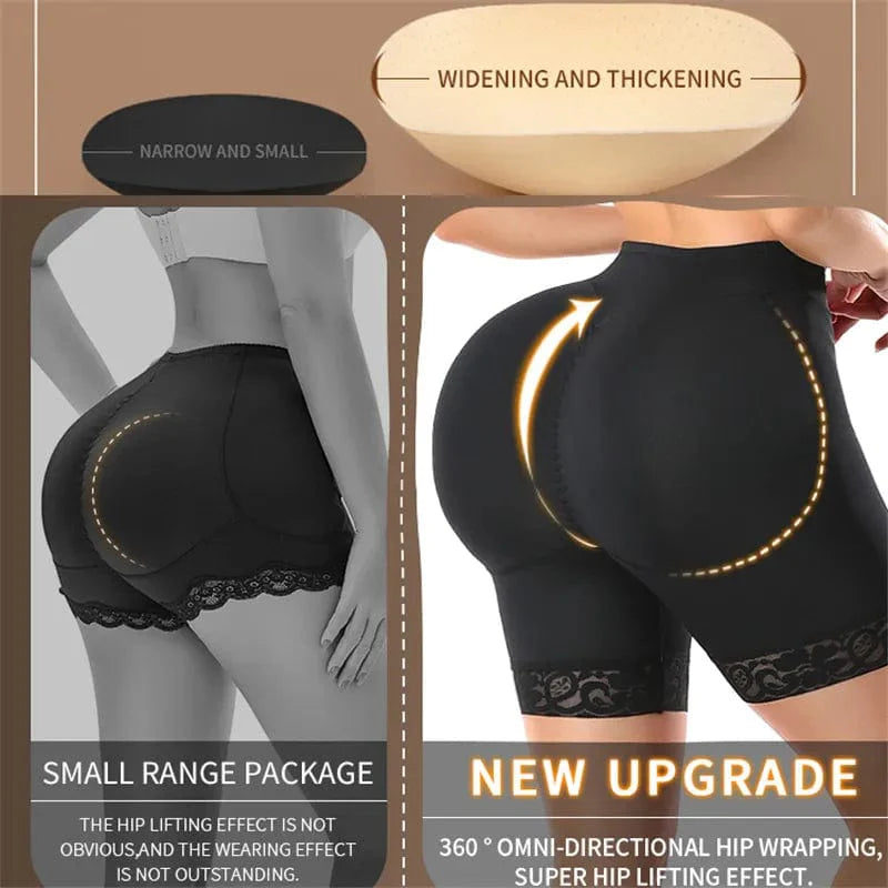 Showlu Women's Butt Lifter Shapewear Shorts with firm control, enhancing hips and waist for a smooth, sculpted body silhouette.