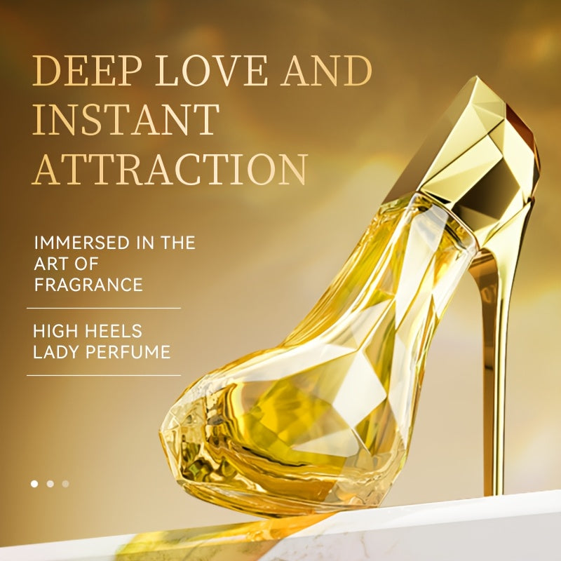 SHOWLU Musk & Woody high heel perfume bottle with elegant packaging, showcasing the long-lasting liquid fragrance.